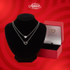 Kit 2 Correntes Venezianas Prata 915 - Pingente Love
